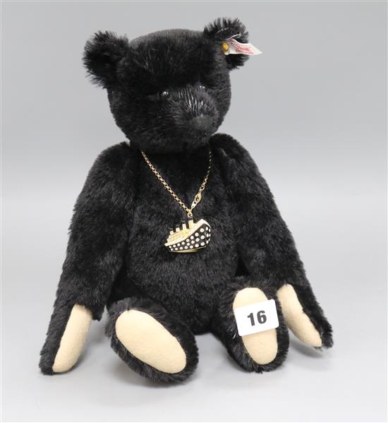 A Steiff Pat; and bag and Swarovsky pendant HMS Titanic, limited edition white label, Sue Pearson Exclusive